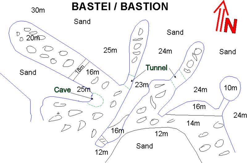 Dive site map Bastion